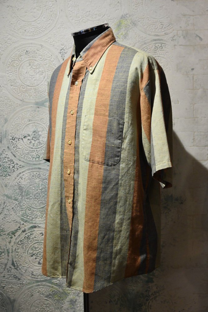 us 1960's~ "Edgewood" nep stripe s/s shirt