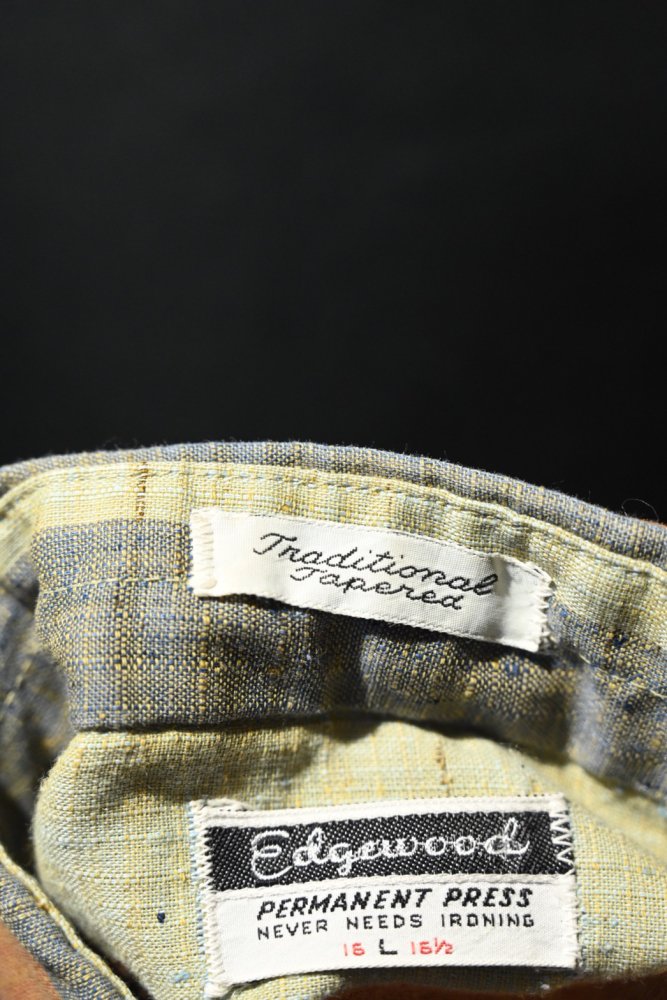 us 1960's~ "Edgewood" nep stripe s/s shirt