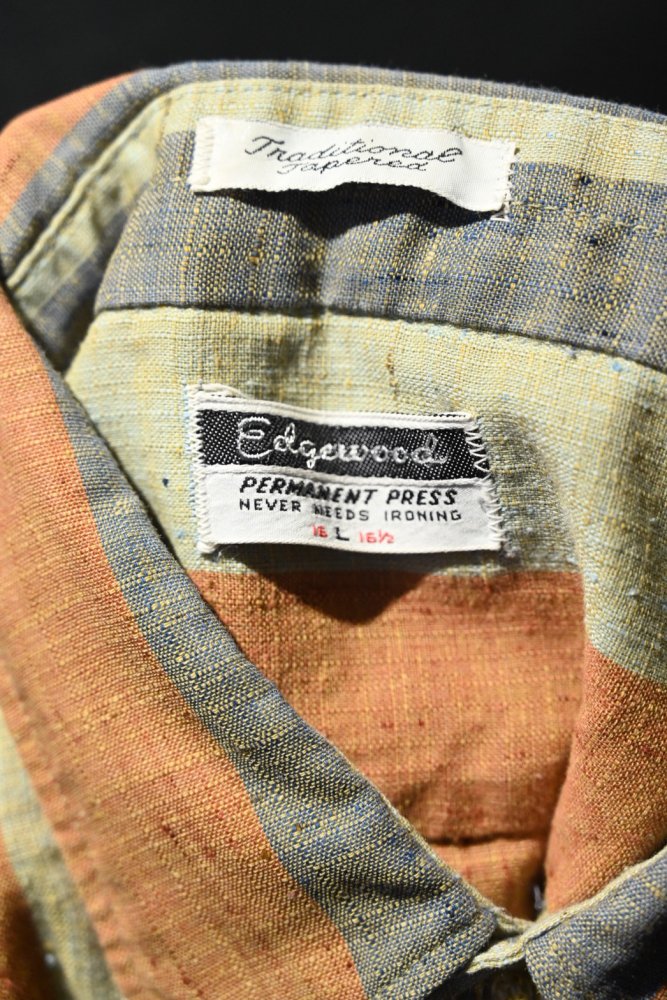 us 1960's~ "Edgewood" nep stripe s/s shirt