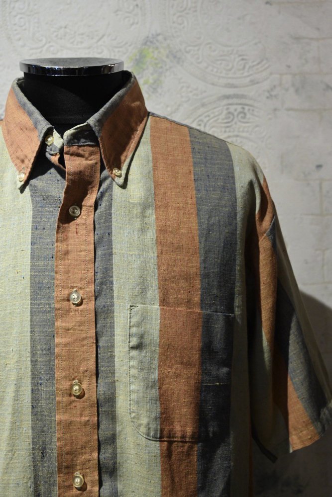 us 1960's~ "Edgewood" nep stripe s/s shirt