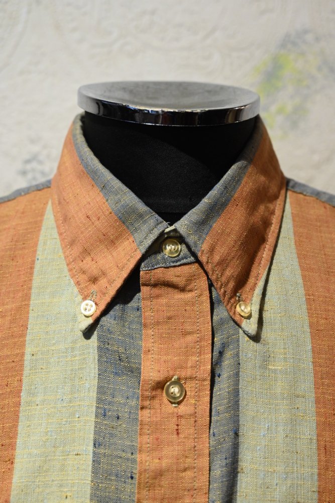 us 1960's~ "Edgewood" nep stripe s/s shirt