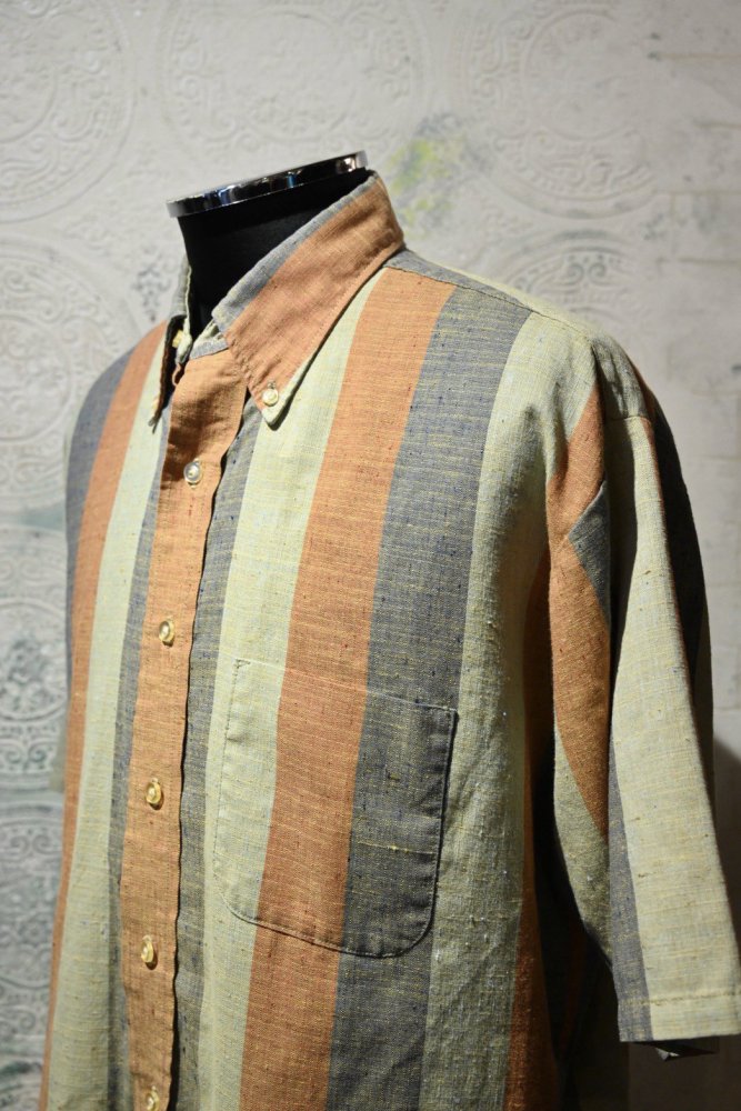 us 1960's~ "Edgewood" nep stripe s/s shirt