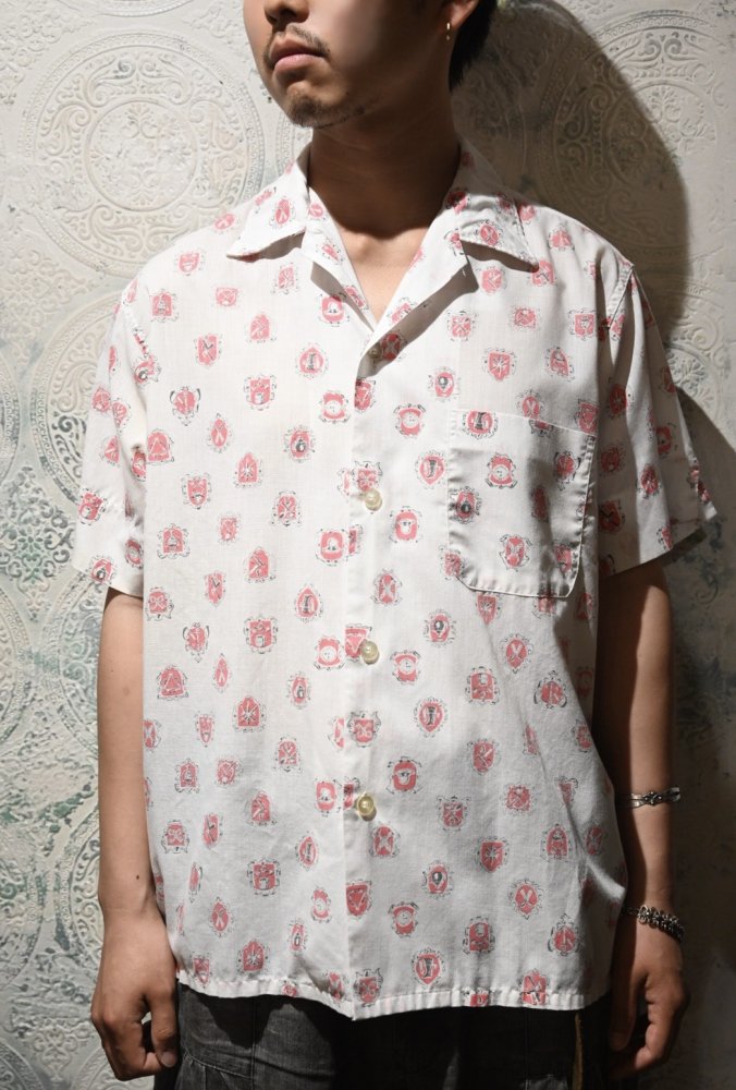 us 1960's "Mac Taqqart" printed s/s shirt