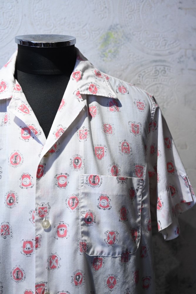 us 1960's "Mac Taqqart" printed s/s shirt