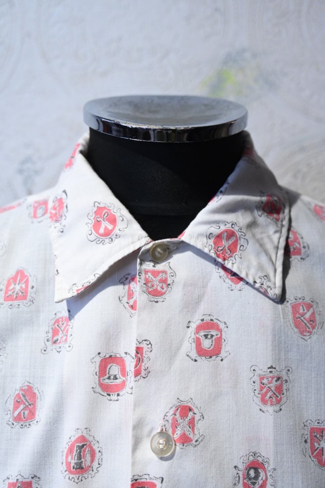 us 1960's "Mac Taqqart" printed s/s shirt