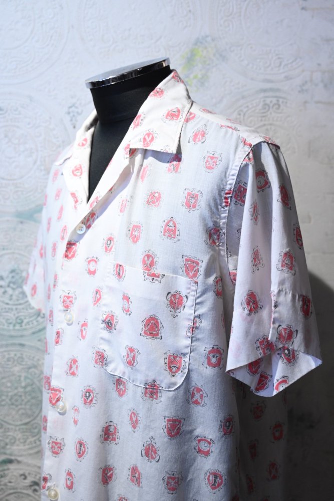 us 1960's "Mac Taqqart" printed s/s shirt