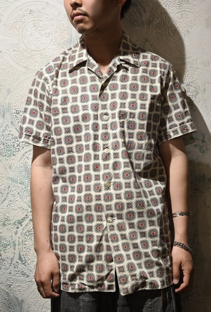 us 1960's "Hathaway Shirt" printed s/s shirt