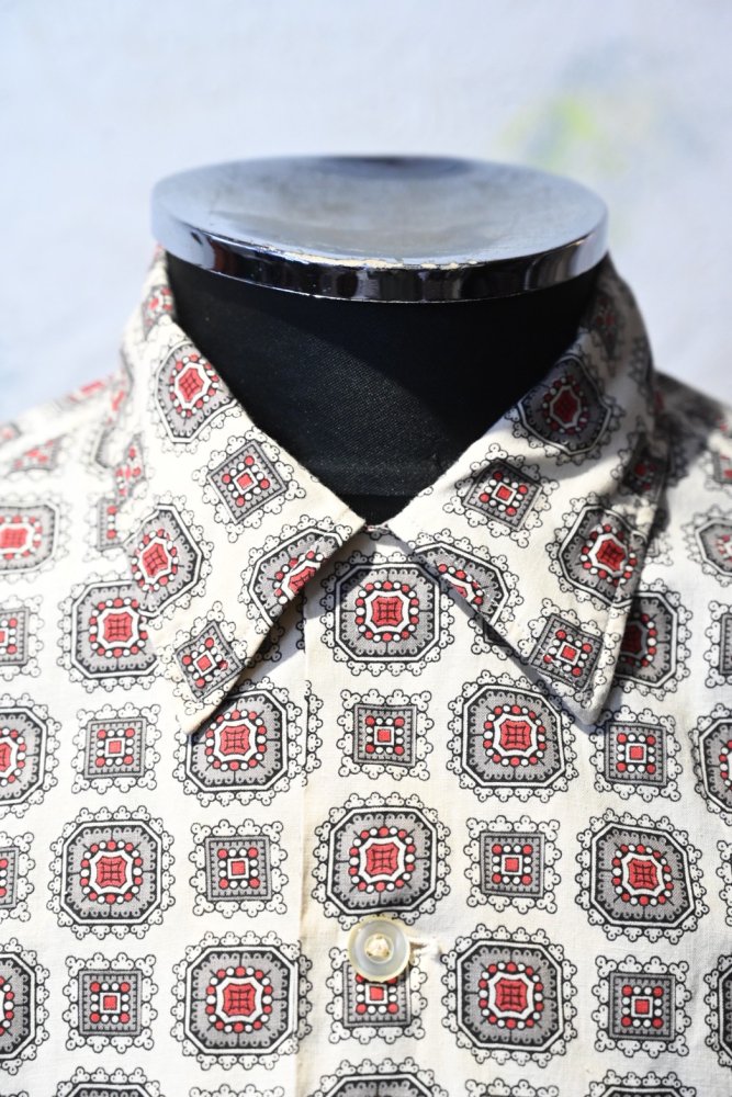 us 1960's "Hathaway Shirt" printed s/s shirt