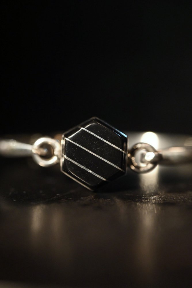 Mexico vintage silver  onyx bracelet