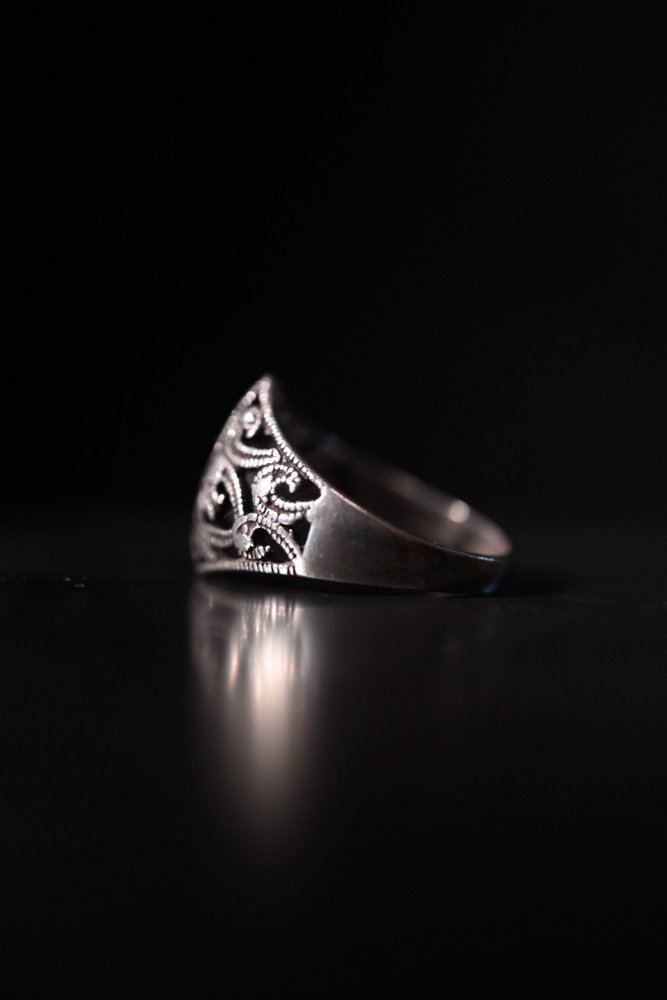 Vintage silver watermark design ring