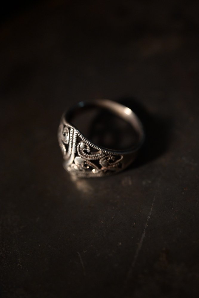 Vintage silver watermark design ring