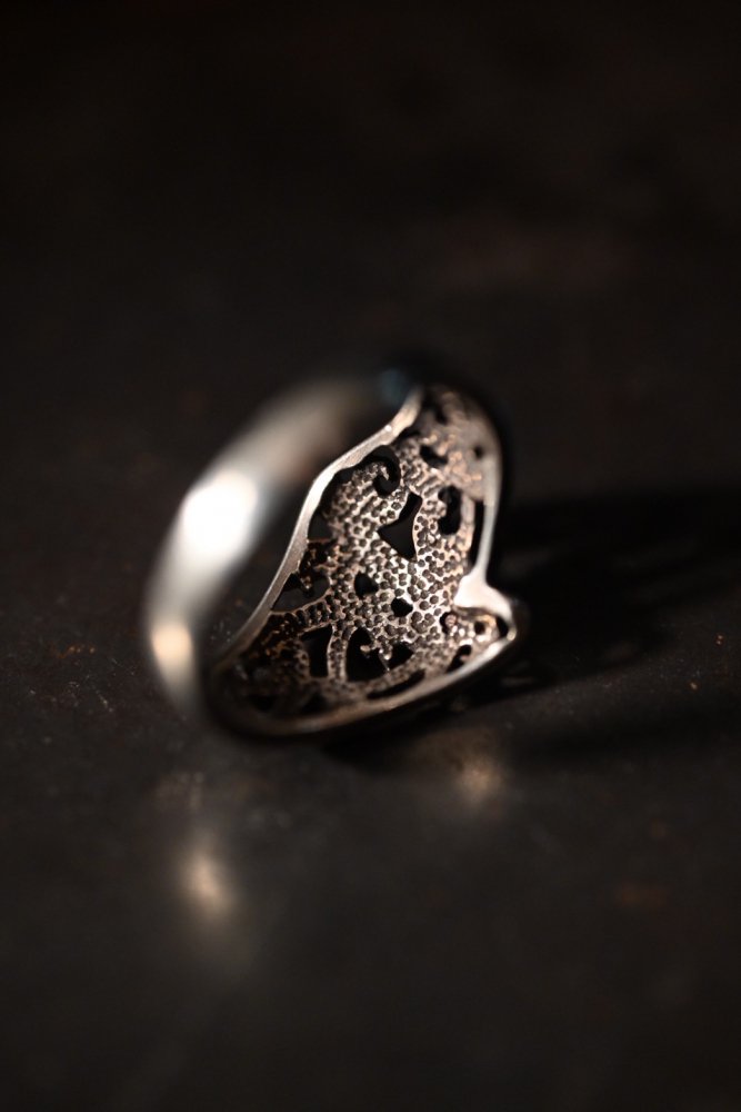 Vintage silver watermark design ring