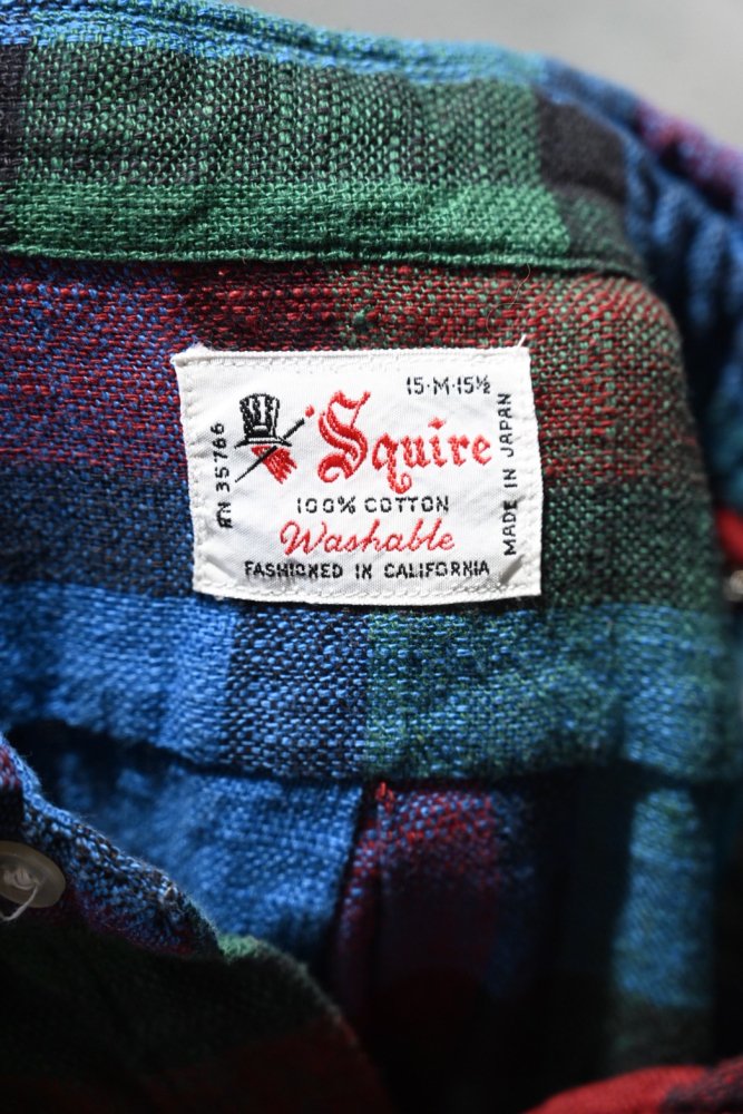 us 1960's "Squire" cotton check shirt