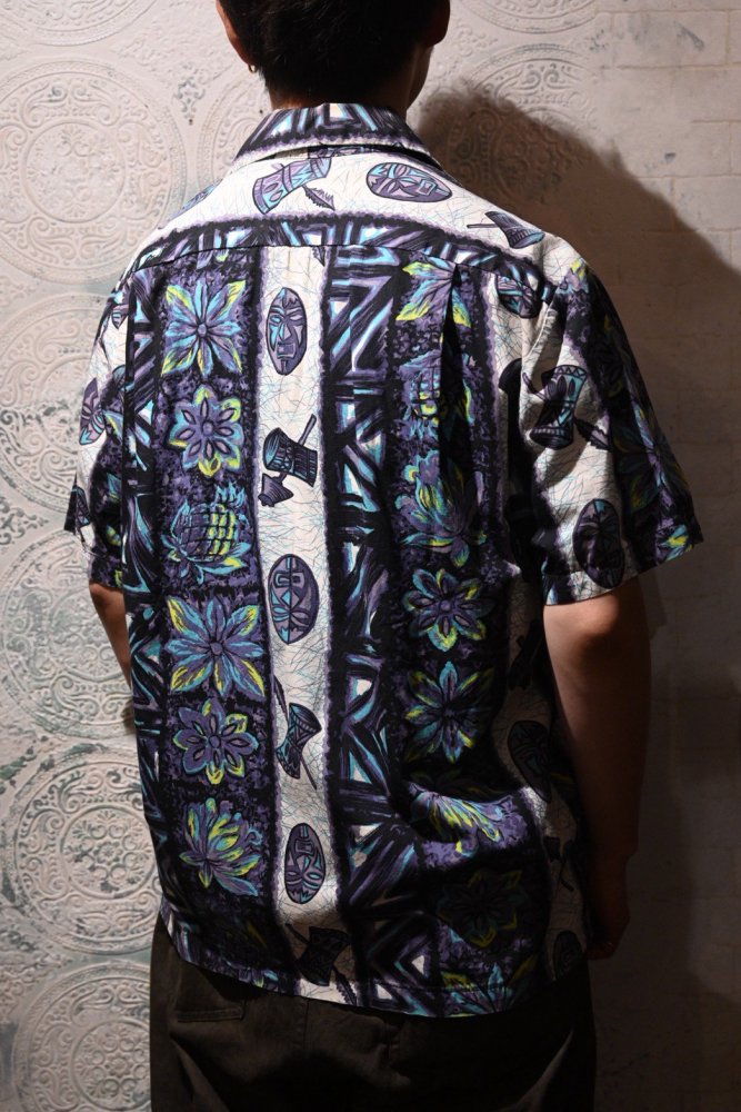 us 1950's ~ cotton hawaiian s/s shirt