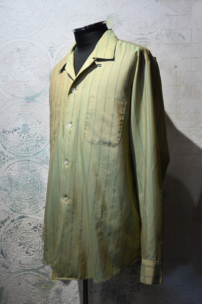 us 1960~70's "Sears" stripe open collar shirt