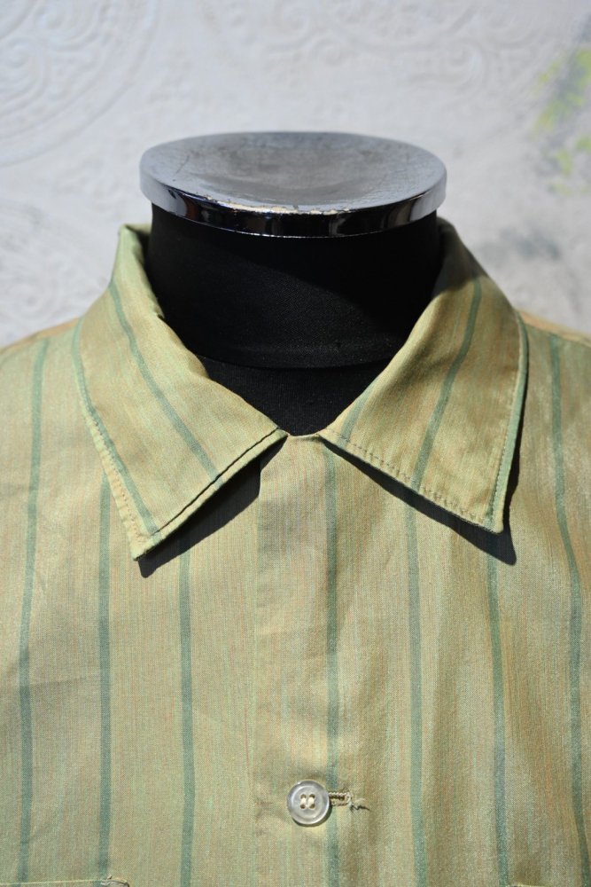 us 1960~70's "Sears" stripe open collar shirt