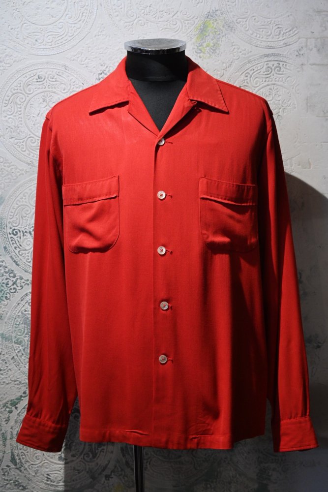 us 1950's rayon gabardine shirt