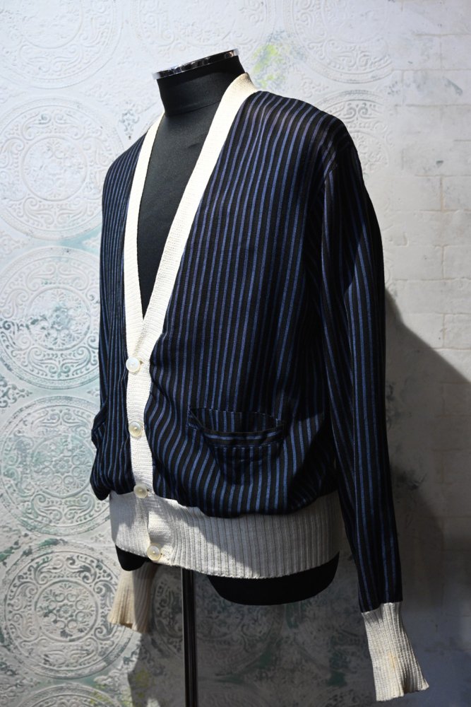 us 1960's "Manhattan" rayon stripe cardigan