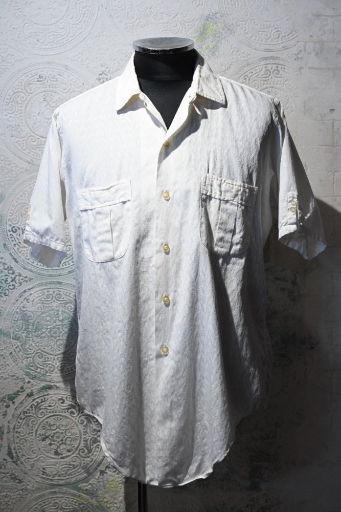 us 1960's cotton jacquard s/s shirt