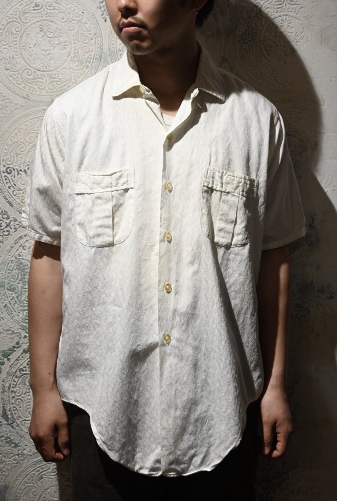 us 1960's cotton jacquard s/s shirt