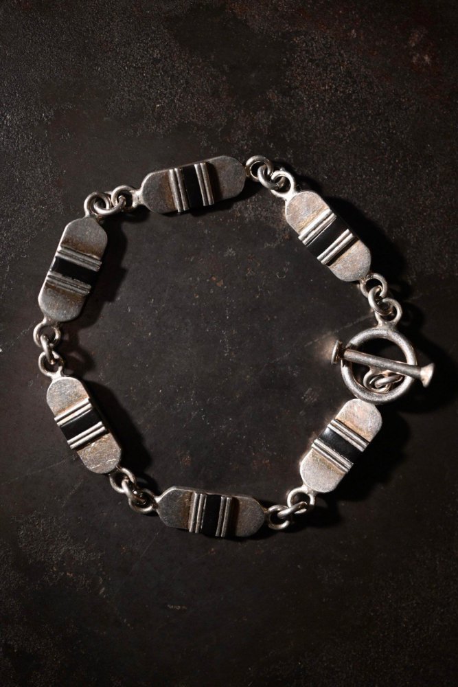 Mexico vintage silver  onyx bracelet