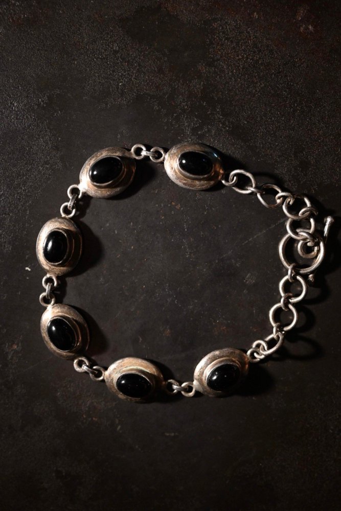 Vintage silver  onyx bracelet