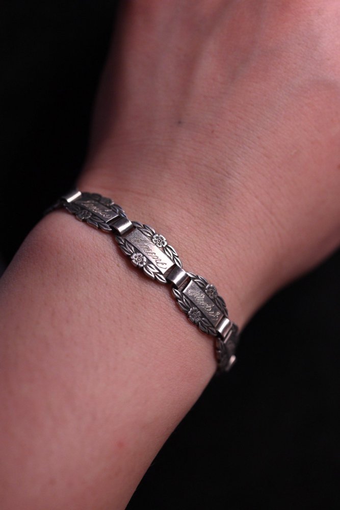 Mexico 1940's~ forget me not silver bracelet