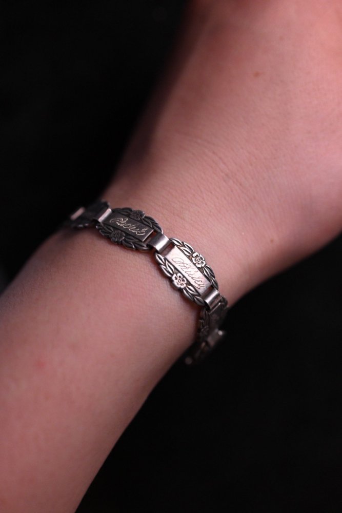 Mexico 1940's~ forget me not silver bracelet