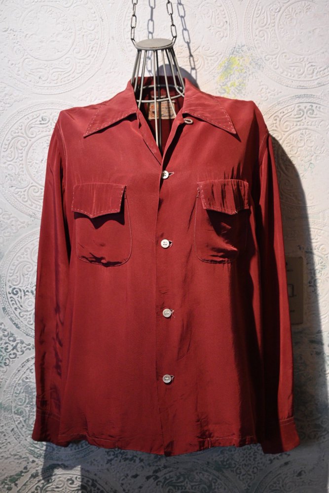 us 1950's double flap pocket rayon shirt 