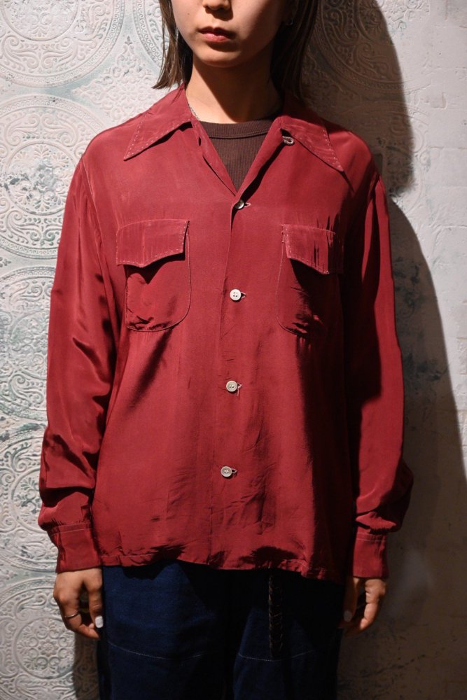 us 1950's double flap pocket rayon shirt 