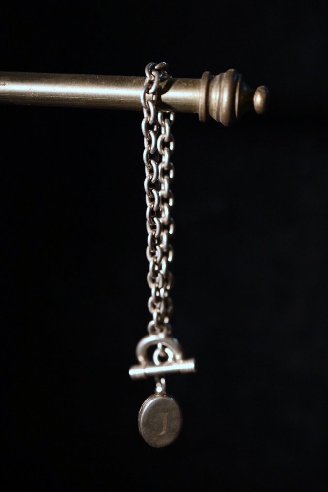 Vintage silver locket chain bracelet