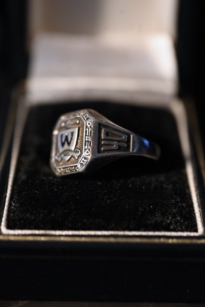 us 1940's college silver ring