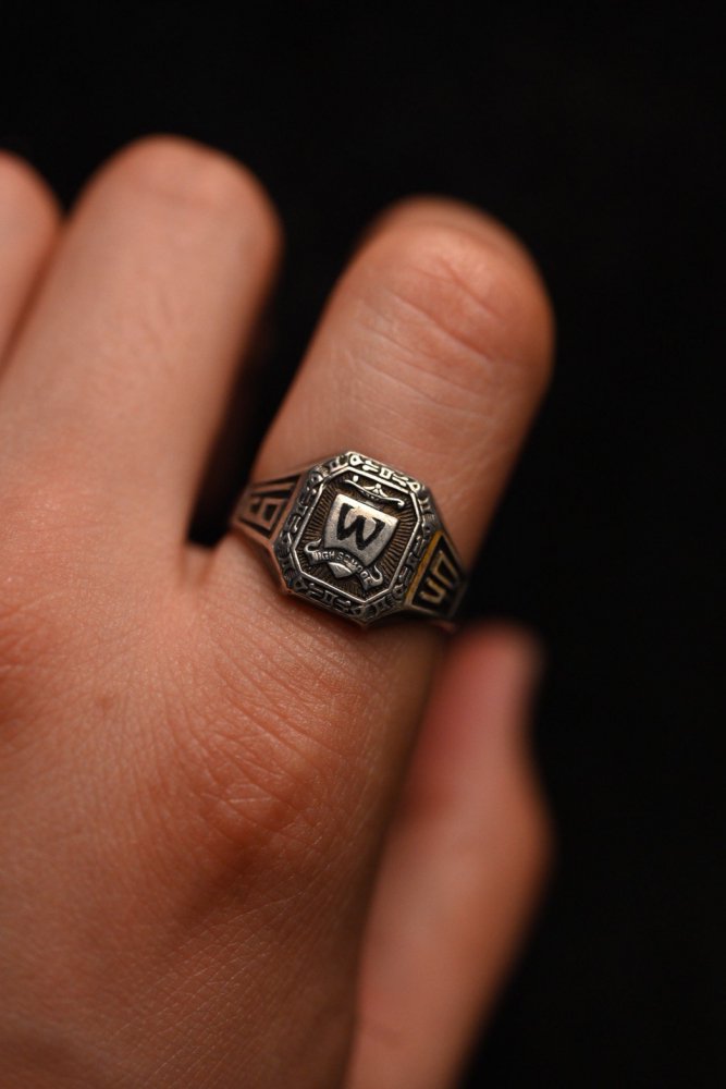 us 1940's college silver ring