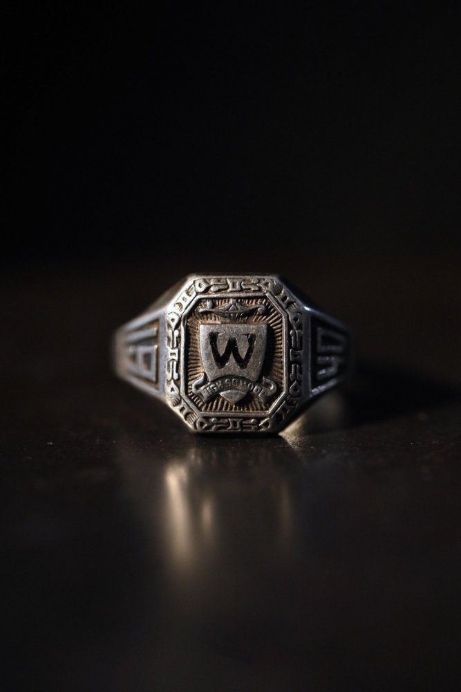 us 1940's college silver ring