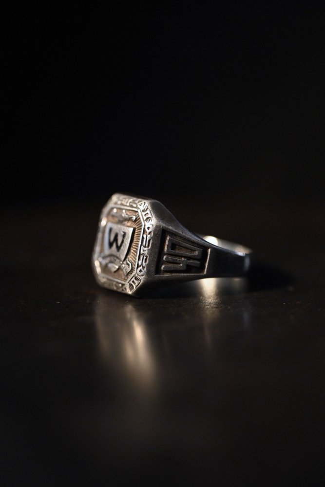 us 1940's college silver ring