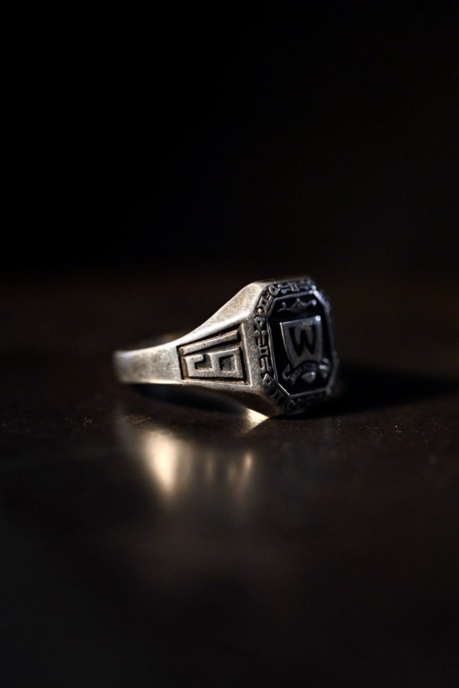 us 1940's college silver ring