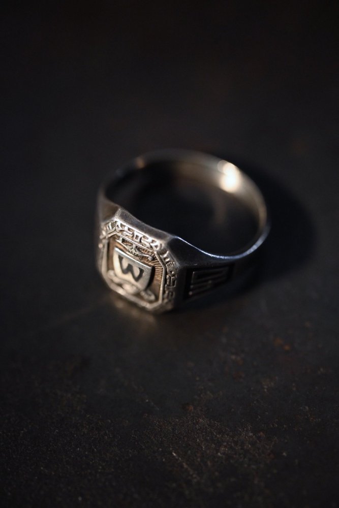 us 1940's college silver ring