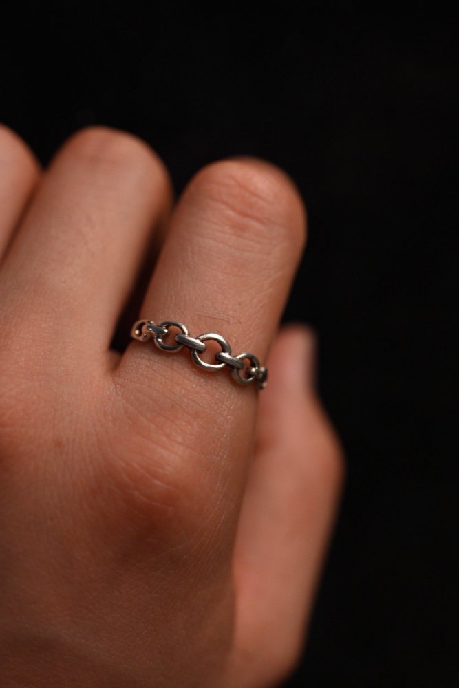 Vintage chain design silver ring