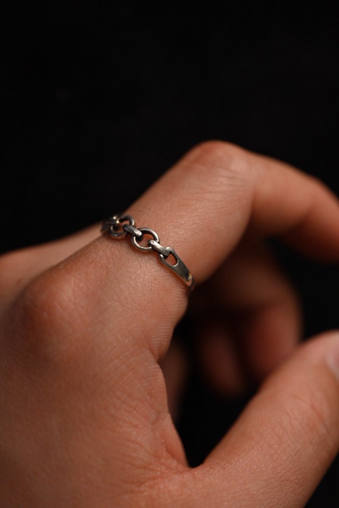 Vintage chain design silver ring