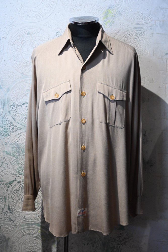 us 1950's~ "Packard" rayon gabardine raglan shirt