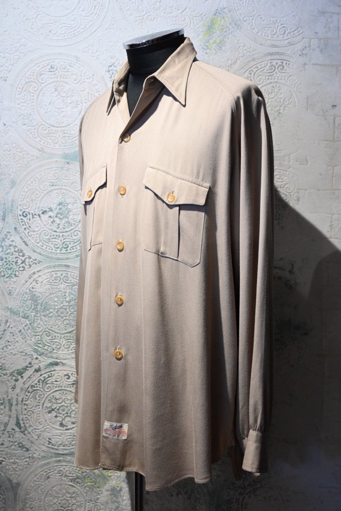 us 1950's~ "Packard" rayon gabardine raglan shirt