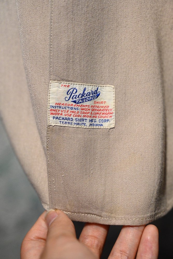 us 1950's~ "Packard" rayon gabardine raglan shirt