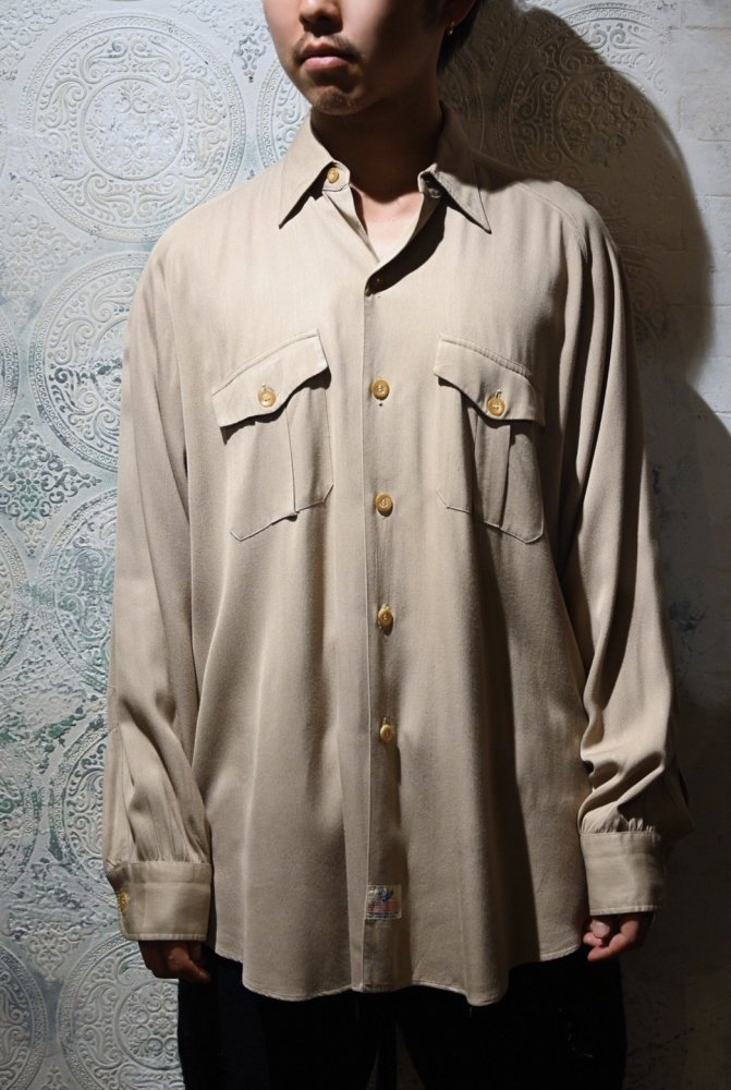 us 1950's~ "Packard" rayon gabardine raglan shirt