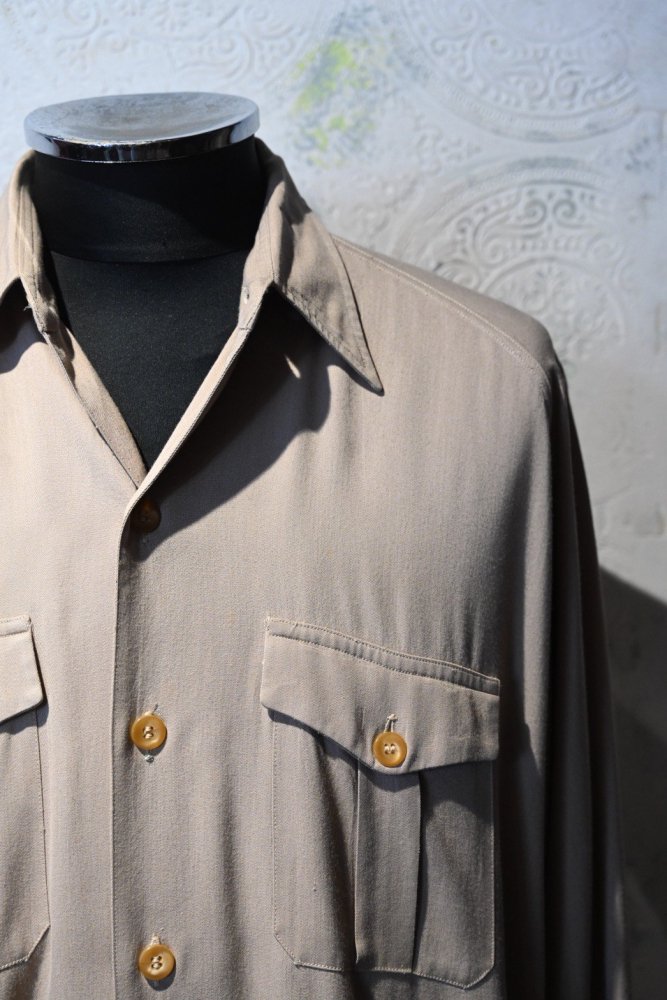 us 1950's~ "Packard" rayon gabardine raglan shirt