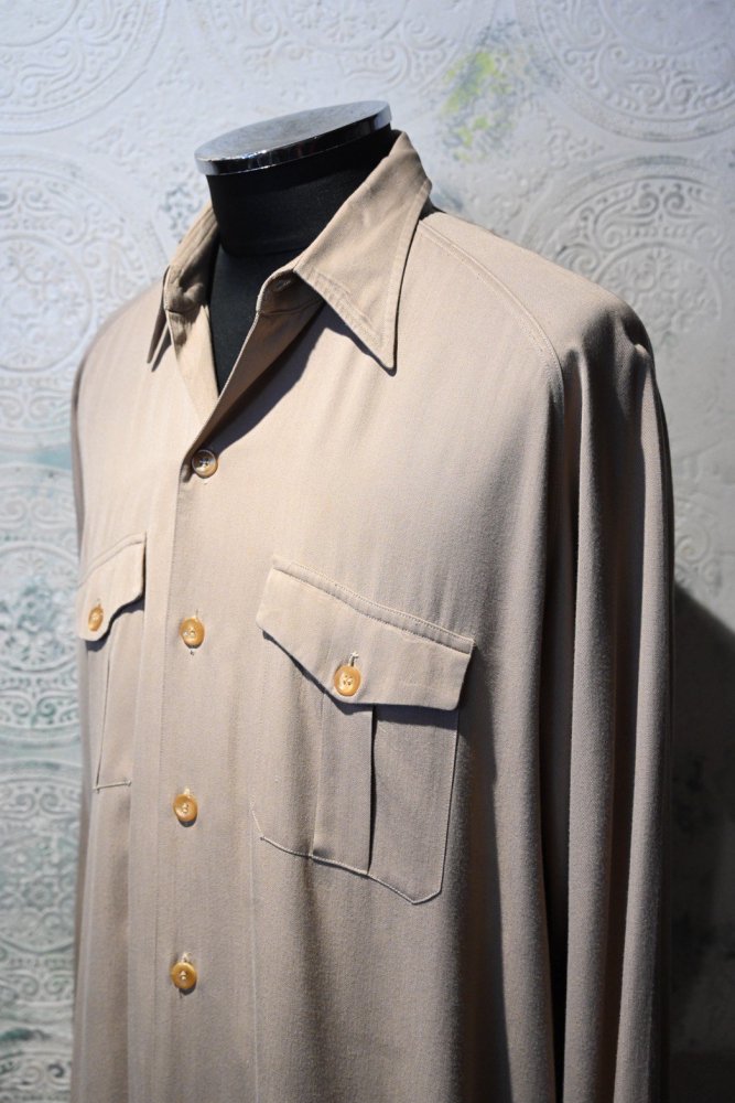 us 1950's~ "Packard" rayon gabardine raglan shirt