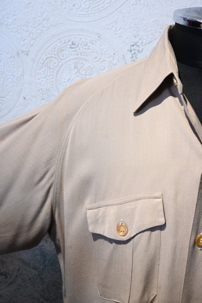 us 1950's~ "Packard" rayon gabardine raglan shirt