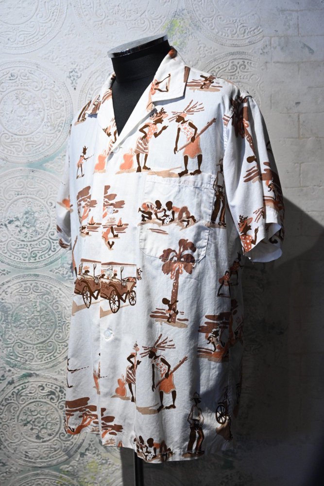 us 1970's "Sun's sea" printed s/s shirt