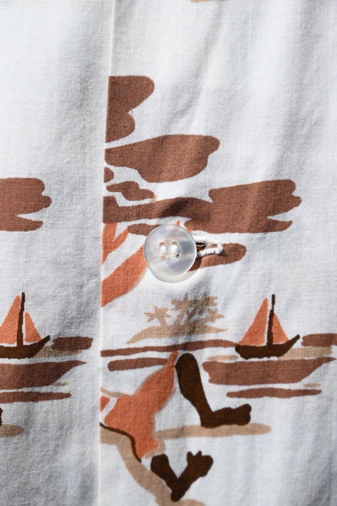 us 1970's "Sun's sea" printed s/s shirt