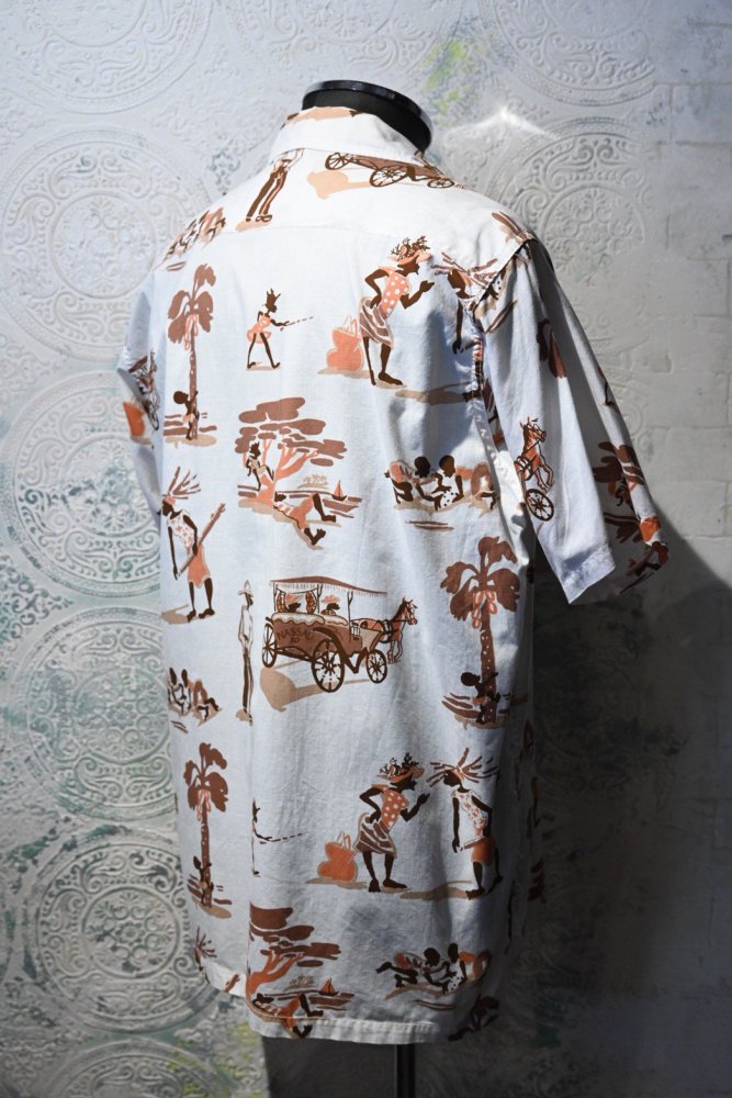 us 1970's "Sun's sea" printed s/s shirt