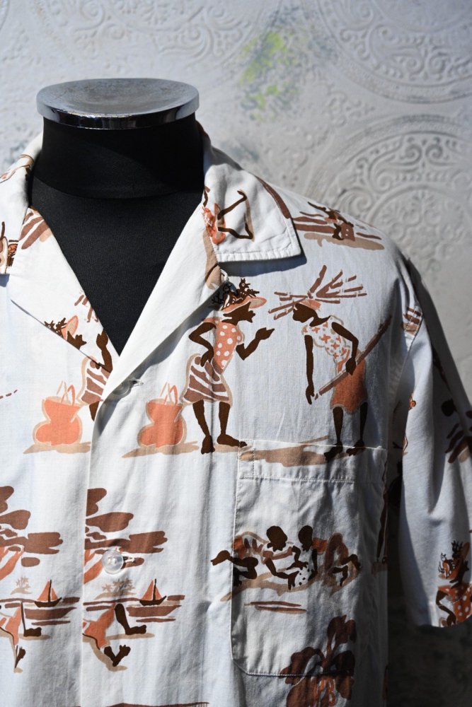 us 1970's "Sun's sea" printed s/s shirt